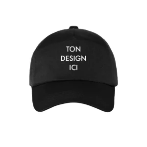 casquette personnalisée baseball personnalisée noir avec logo personnalisé impression textile