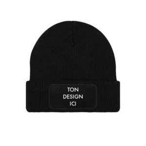 bonnet personnalisé noir avec logo personnalisé impression textile