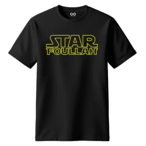 T-shirt humour Star Foullah parodie Star Wars avec logo jaune style saga science-fiction